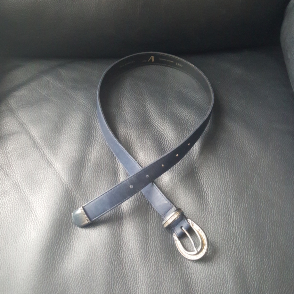 AB studios. Blue leather belt.  Small